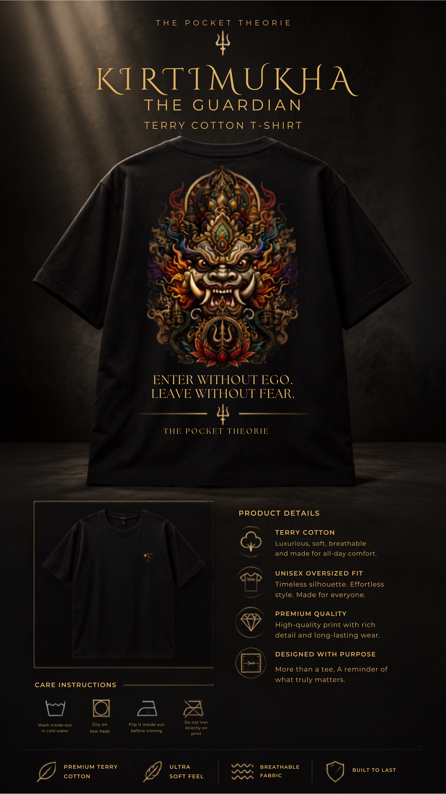 Kirtimukha | The Guardian | Oversized Terry T-Shirt