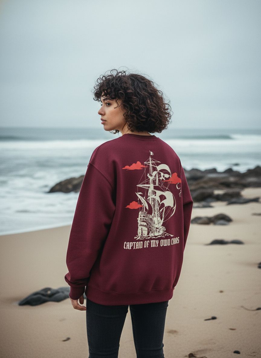 Captain of My Own Chaos Unisex Oversized Sweatshirt