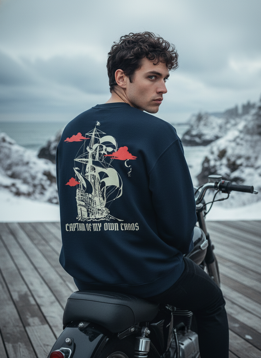 Captain of My Own Chaos Unisex Oversized Sweatshirt
