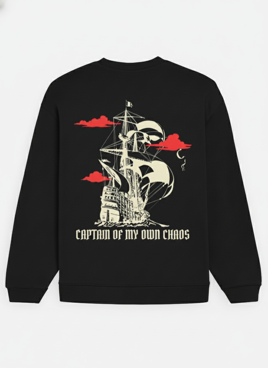 Captain of My Own Chaos Unisex Oversized Sweatshirt