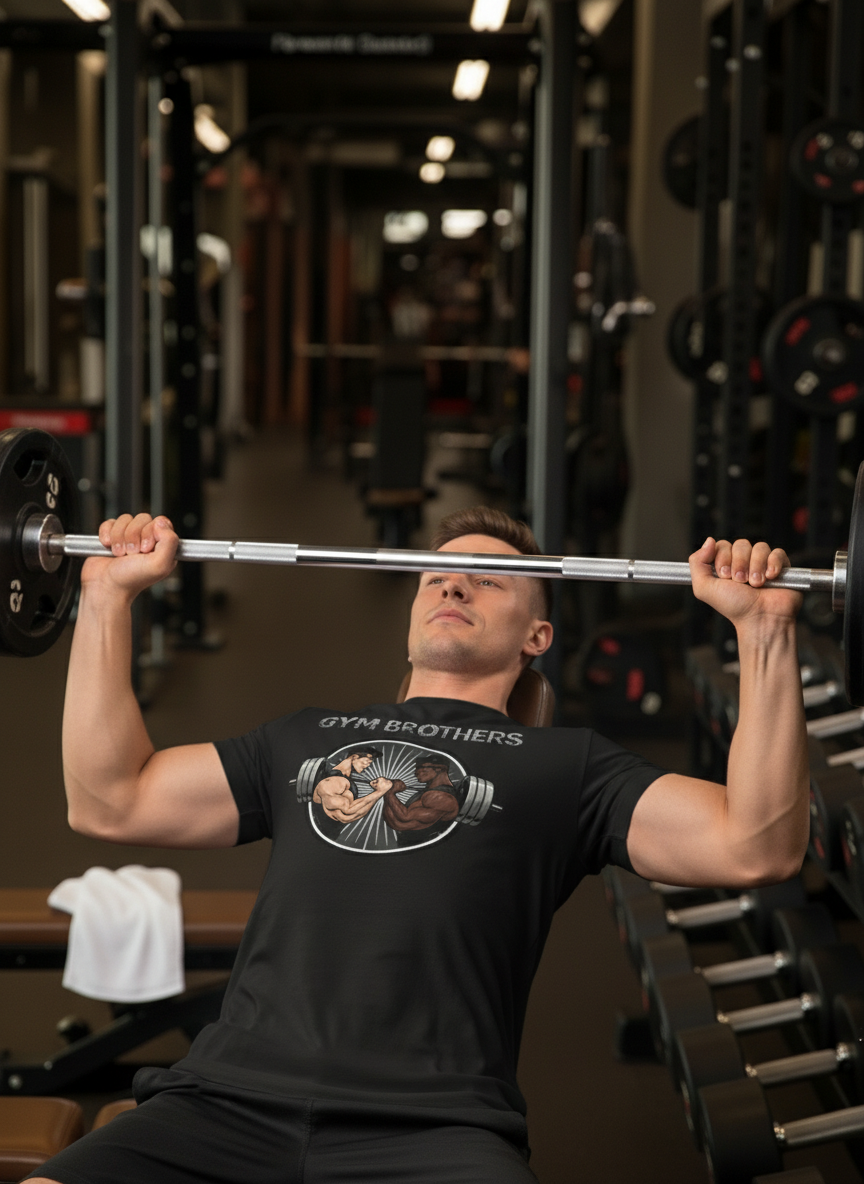 Gym Buddies, No Excuses Stretch T-shirt