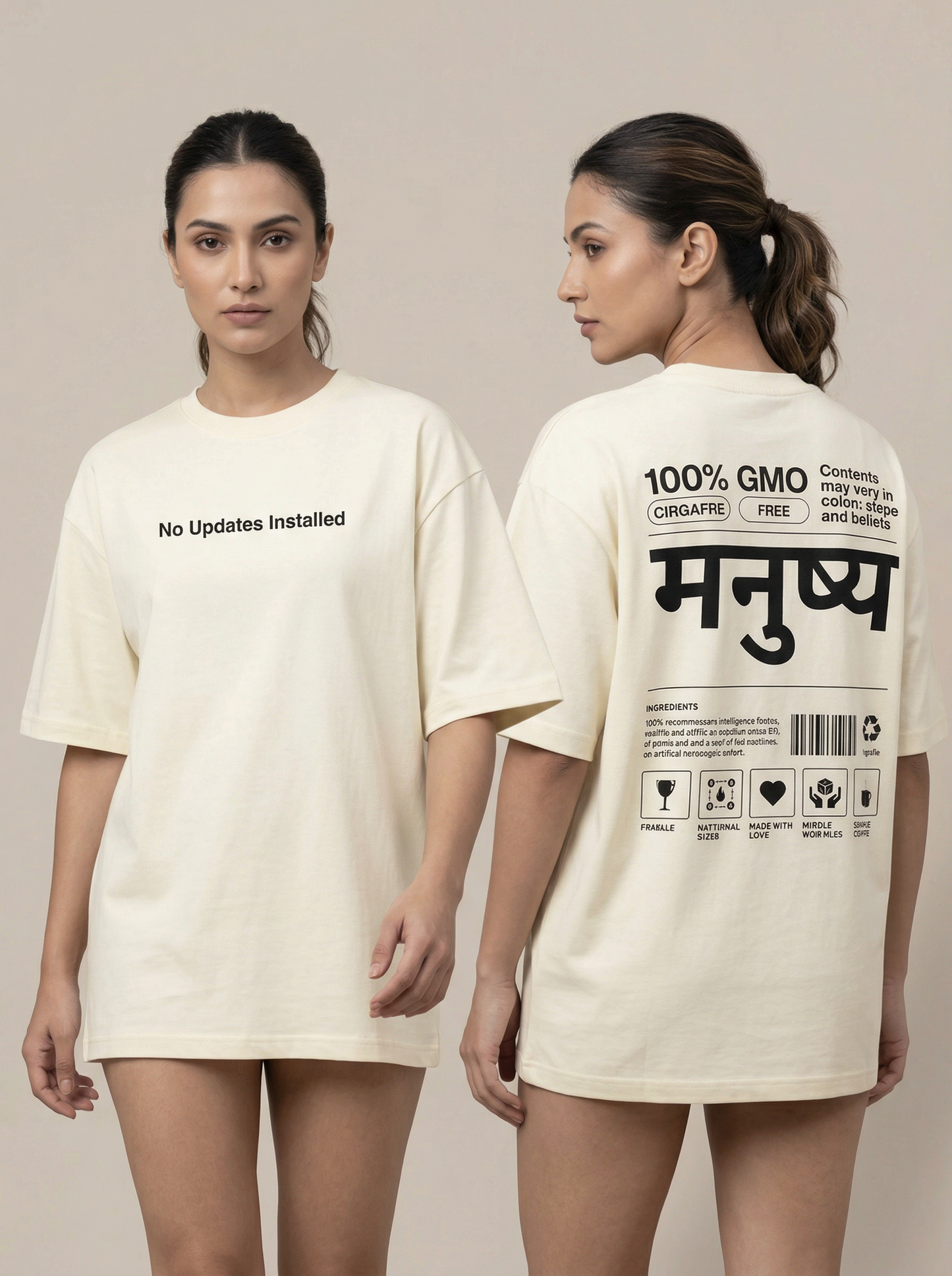 100% Manushya Unisex Oversized Classic T-Shirt
