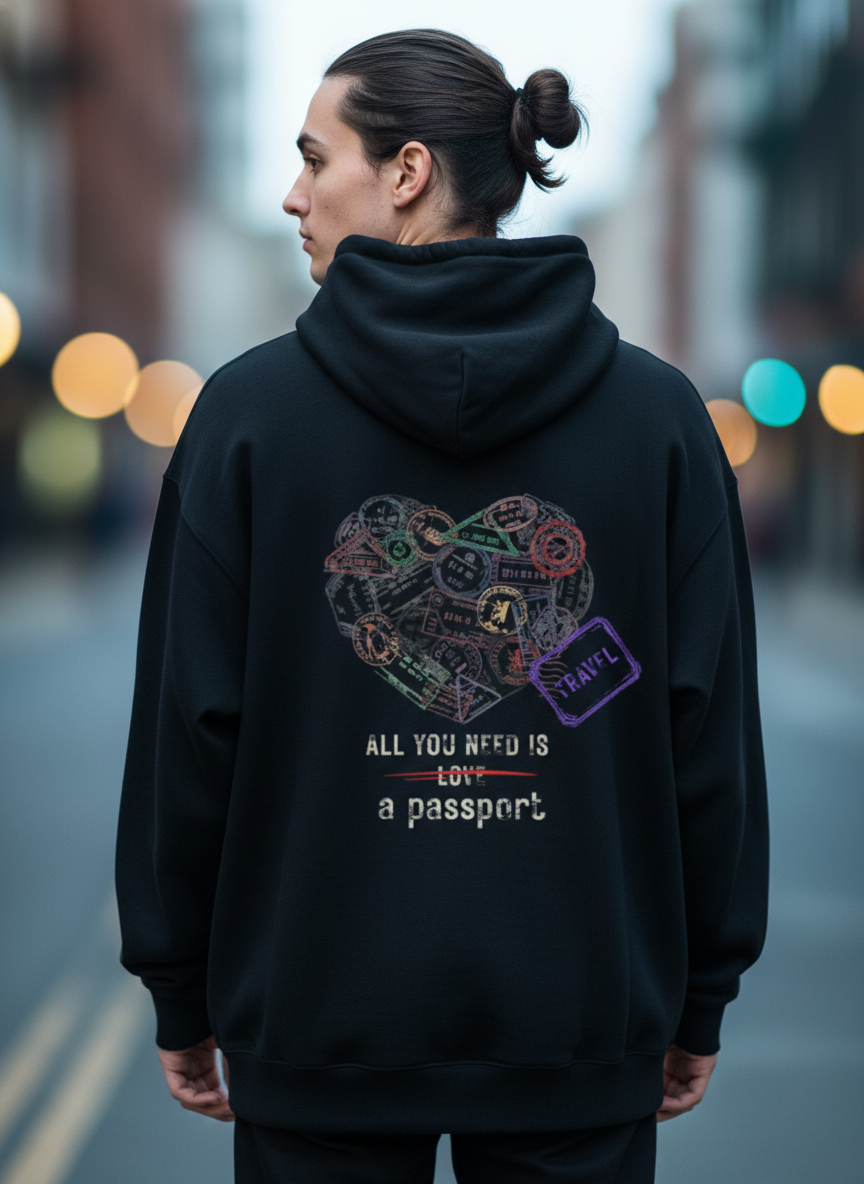 Passport Power Unisex Oversized Hoodie