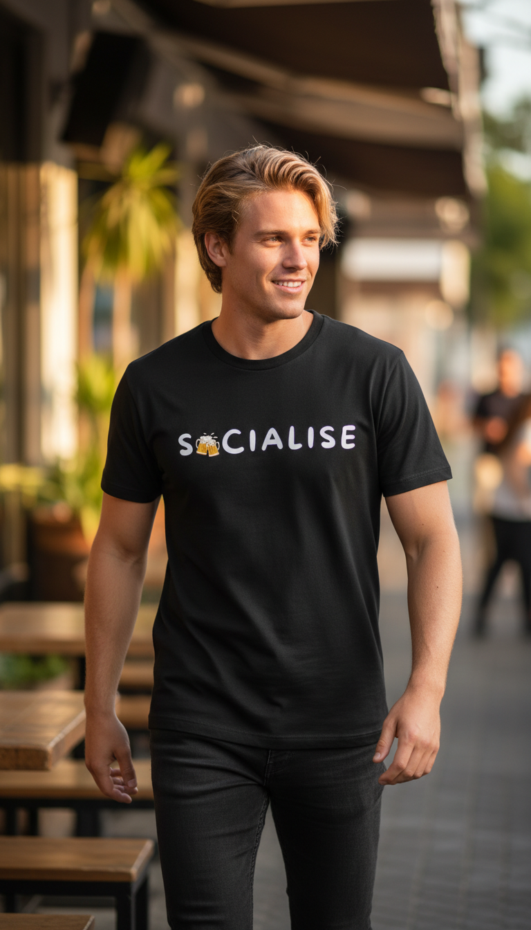 Socialise – Offline Unisex Stretch T-shirt