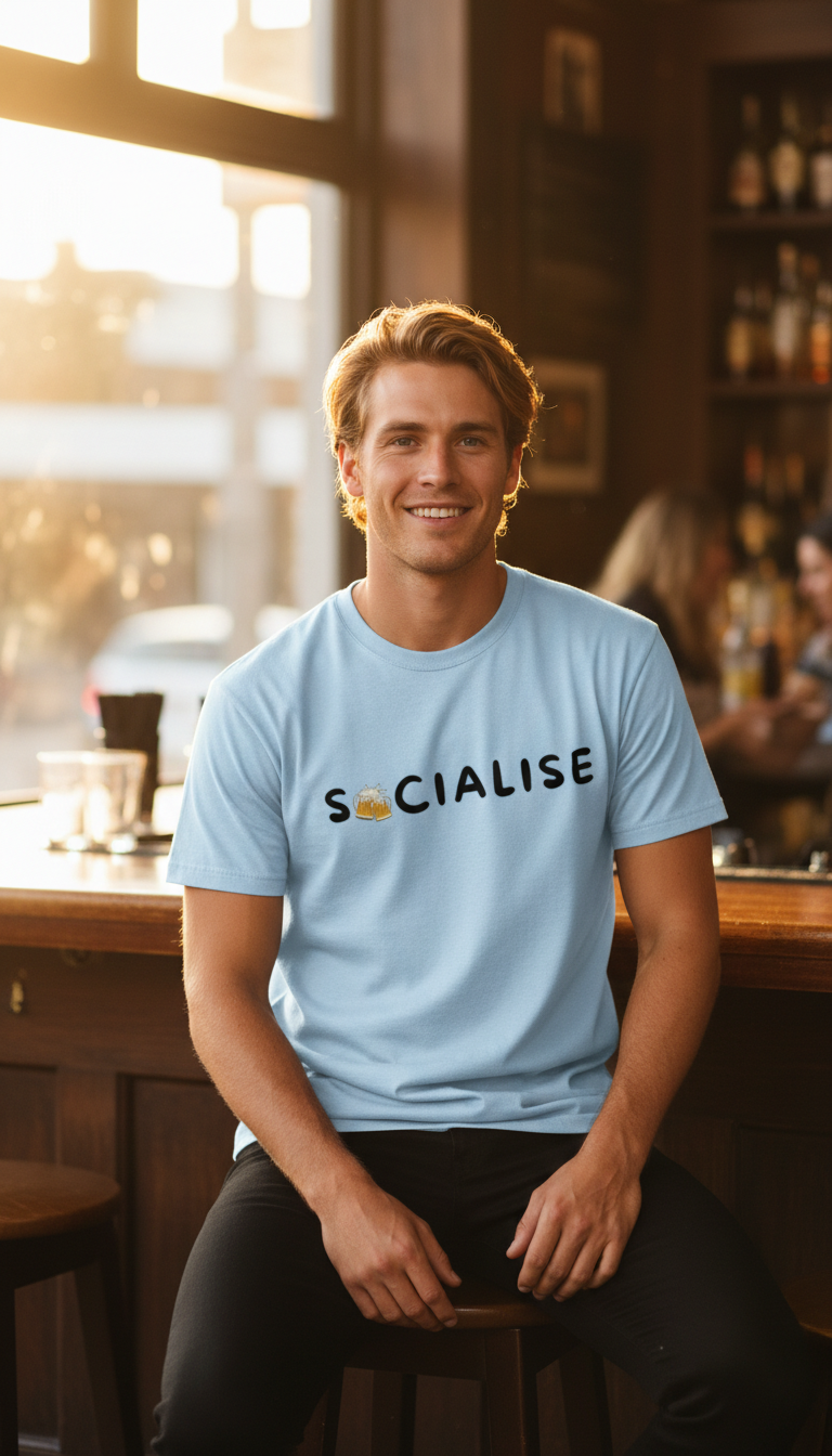 Socialise – Offline Unisex Stretch T-shirt