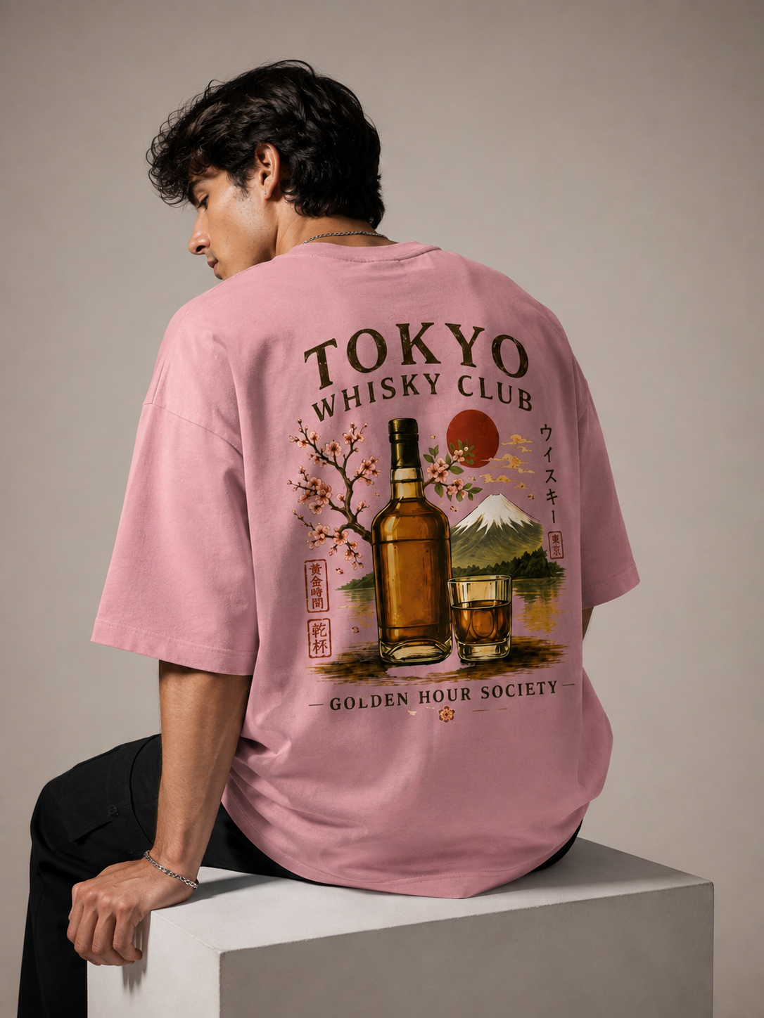 Tokyo Whisky Club | Golden Hour Society | Premium Oversized Terry-Shirt