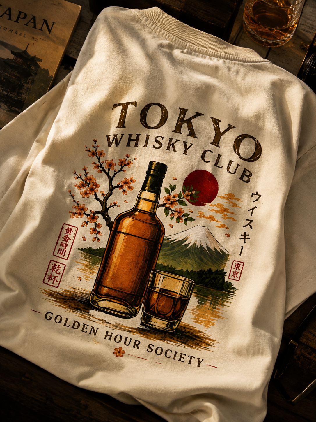 Tokyo Whisky Club | Golden Hour Society | Premium Oversized Terry-Shirt