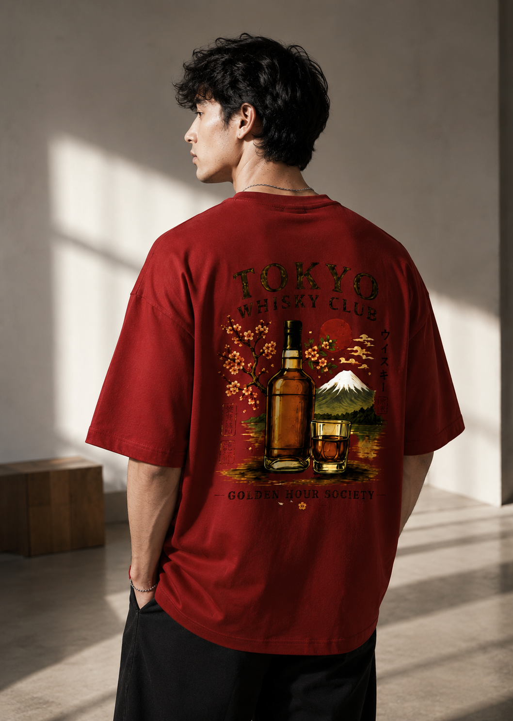Tokyo Whisky Club | Golden Hour Society | Premium Oversized Terry-Shirt