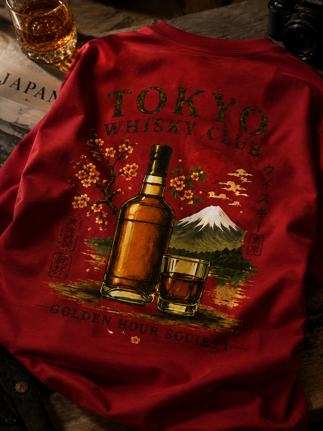 Tokyo Whisky Club | Golden Hour Society | Premium Oversized Terry-Shirt