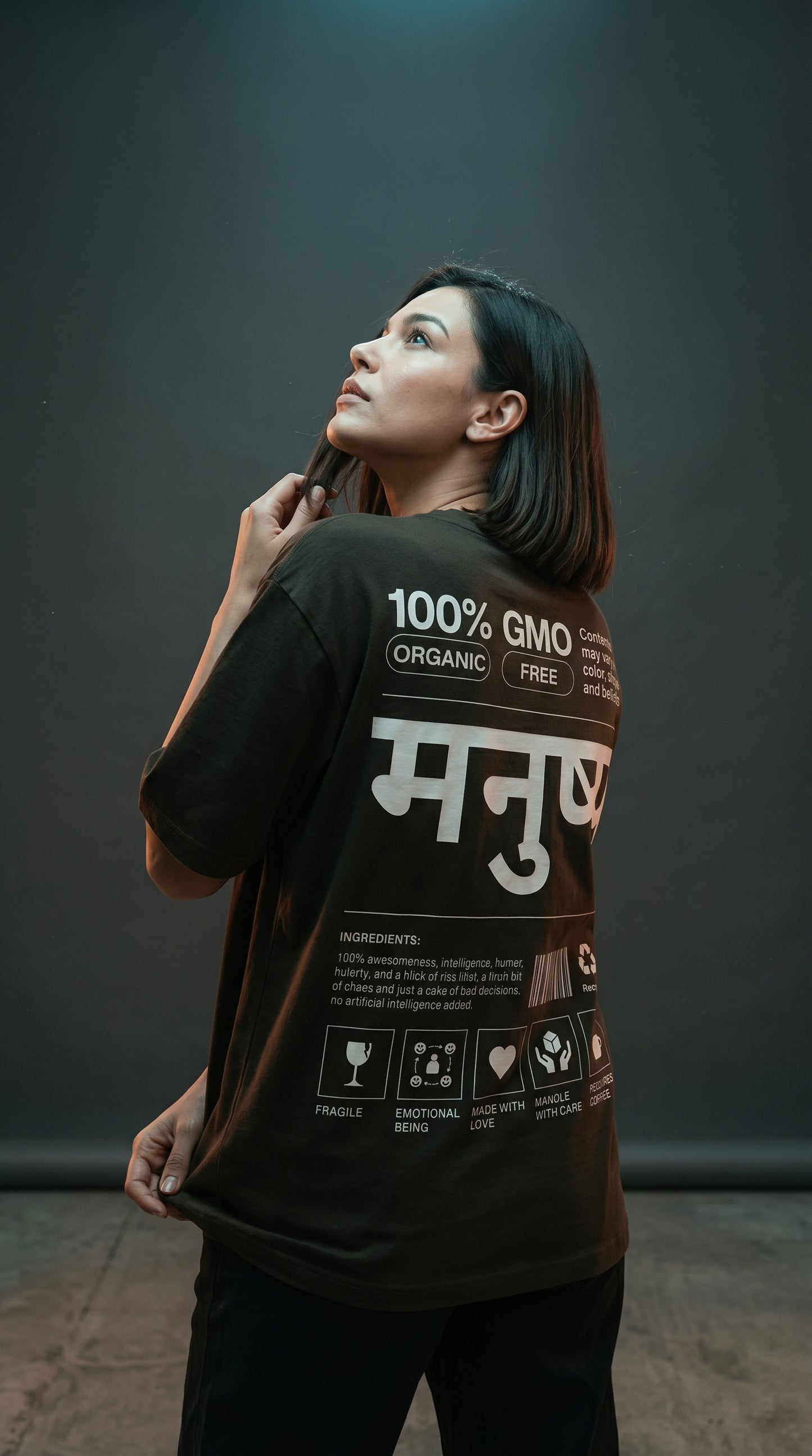 100% Manushya Unisex Oversized Classic T-Shirt