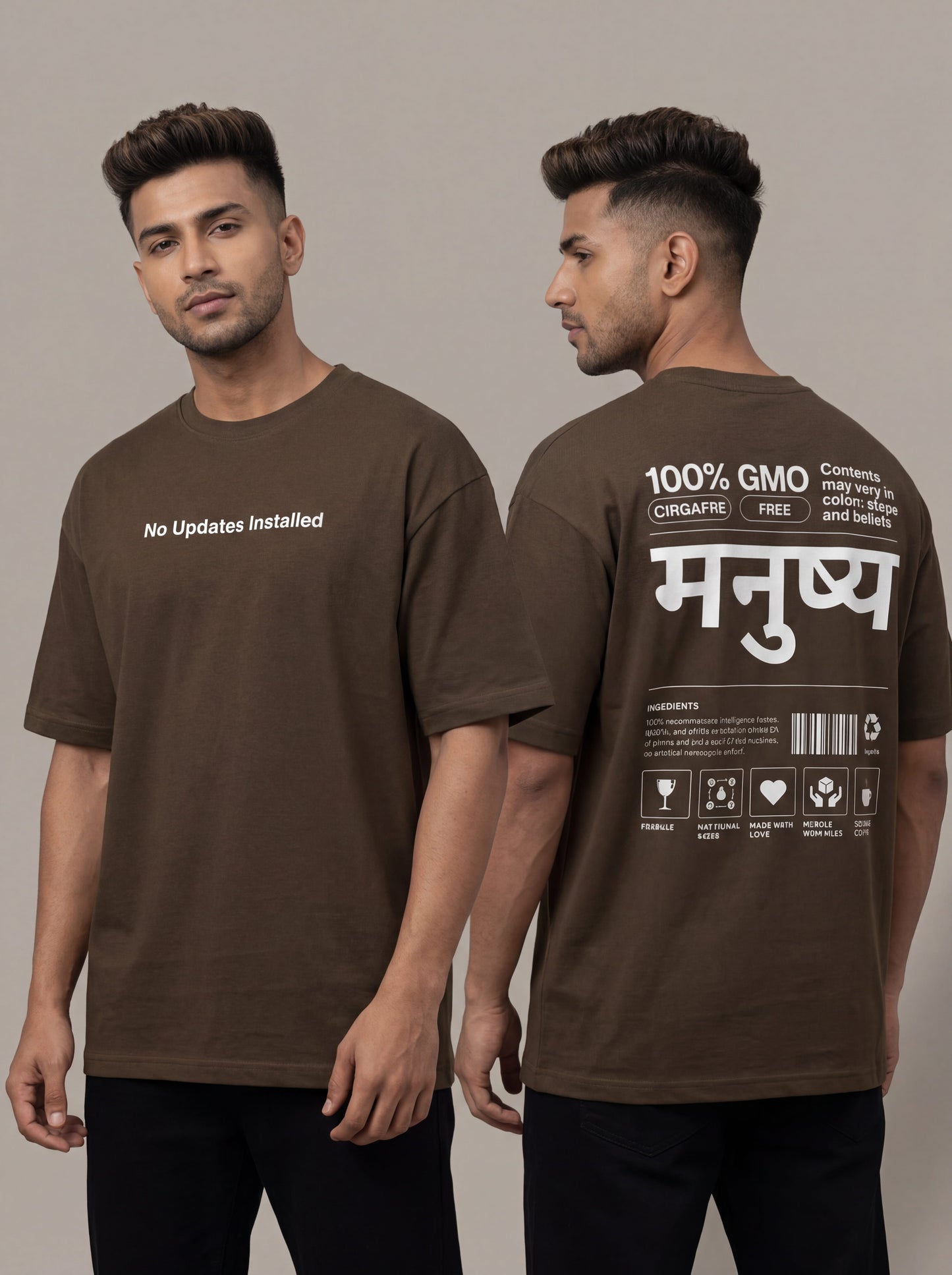 100% Manushya Unisex Oversized Classic T-Shirt