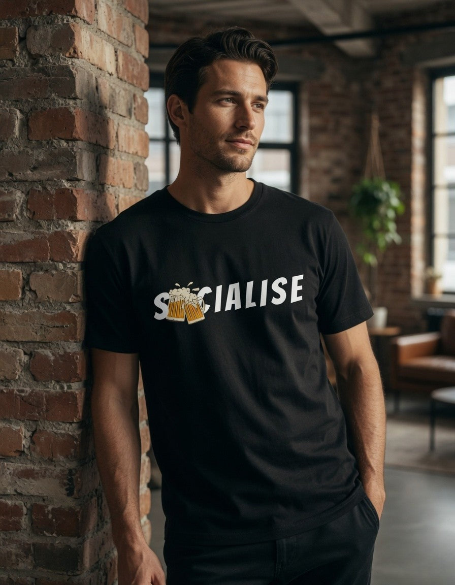 Socialise – Offline Unisex Stretch T-shirt